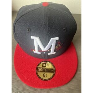 MilB Mississippi Braves 59FIFTY 5950 Men's Fitted New‎ Era Hat Cap MiLB Sz 6 7/8